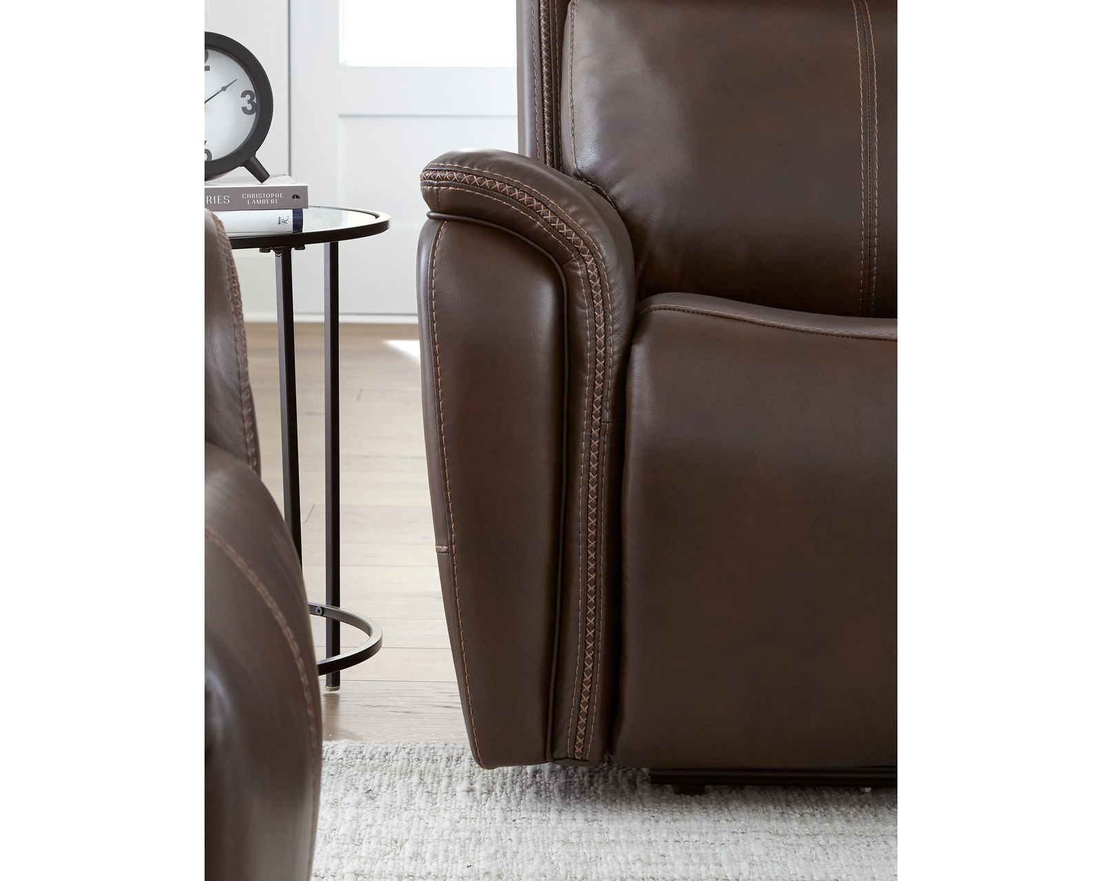 Cascade 83" Power Headrest Power Leather Reclining Sofa Auburn (In stock - Fast Shipping)