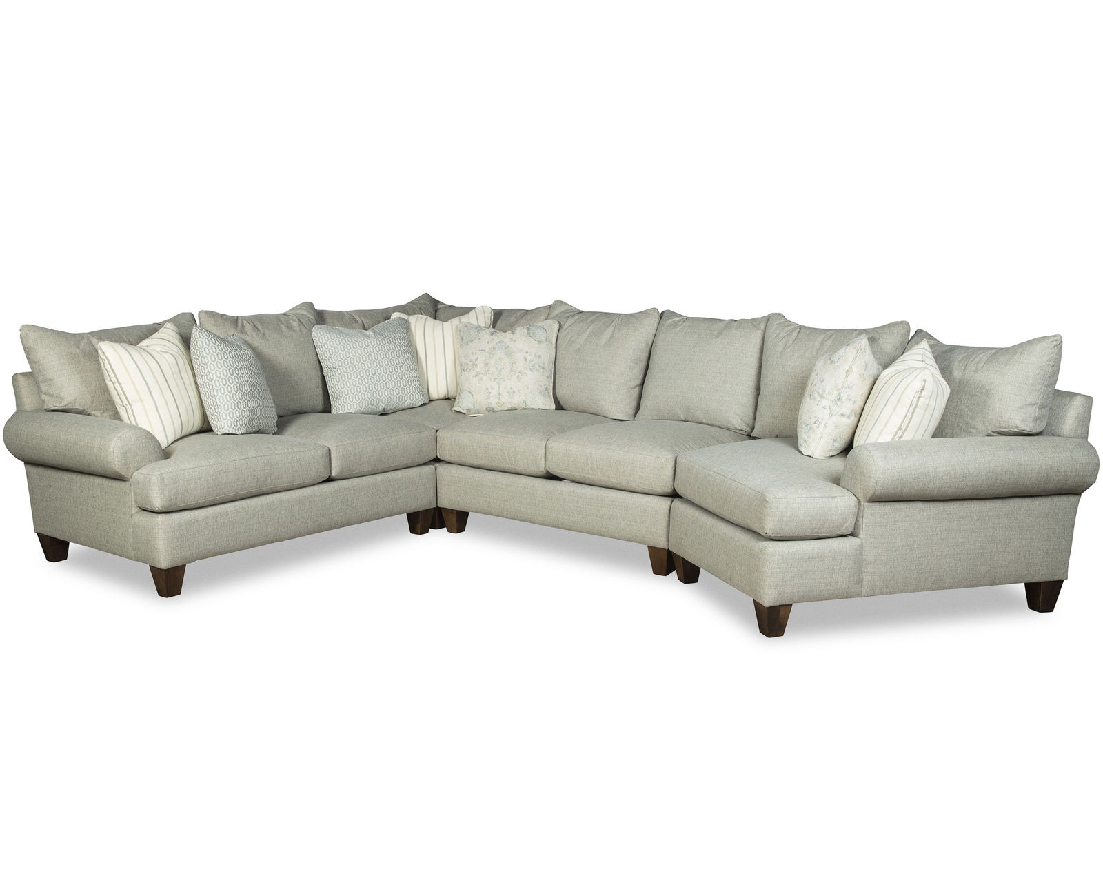 Royston Stationary Sectional (Performance fabrics) P7816BD-Sect - Sectional Layout K:  Padded edge roll and insulated seat pad
