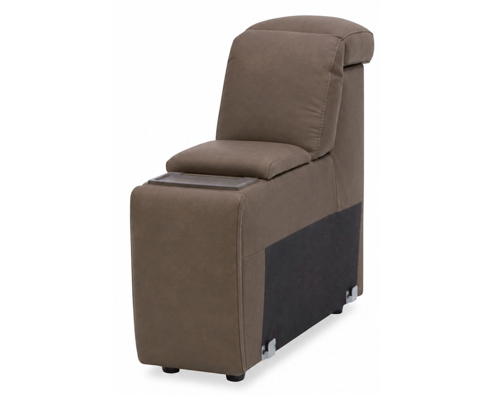 Sola 1646 Triple Power Reclining Sectional with Heat & Massage - Wide Seats (2 colors) in stock - Sola Console with Metal Cupholders, Storage and Wireless Charging
