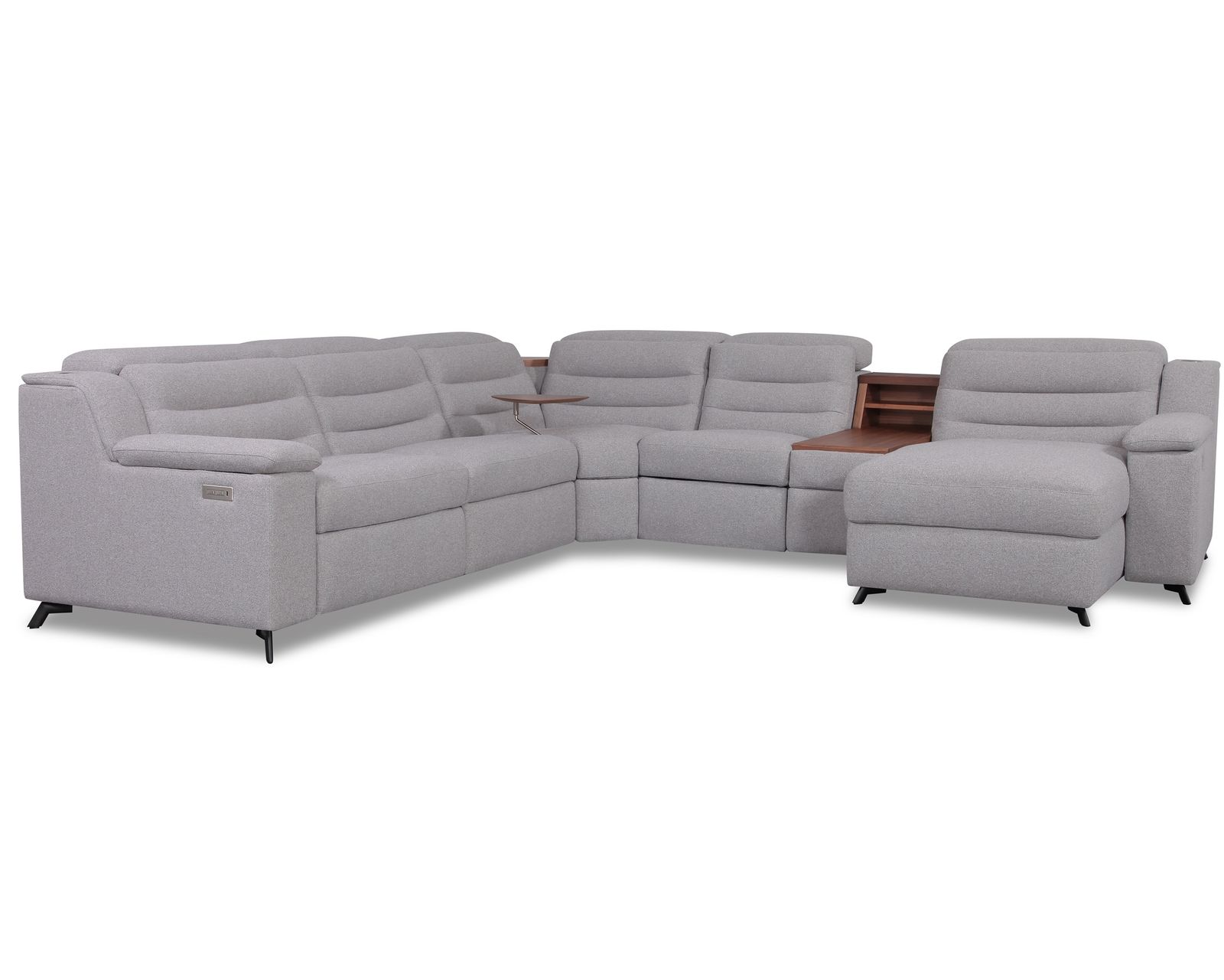 Lotus 44012 Reclining Sectional (+200 colors) - Layout C: Five Piece Chaise Reclining Sectional 127" x 134"