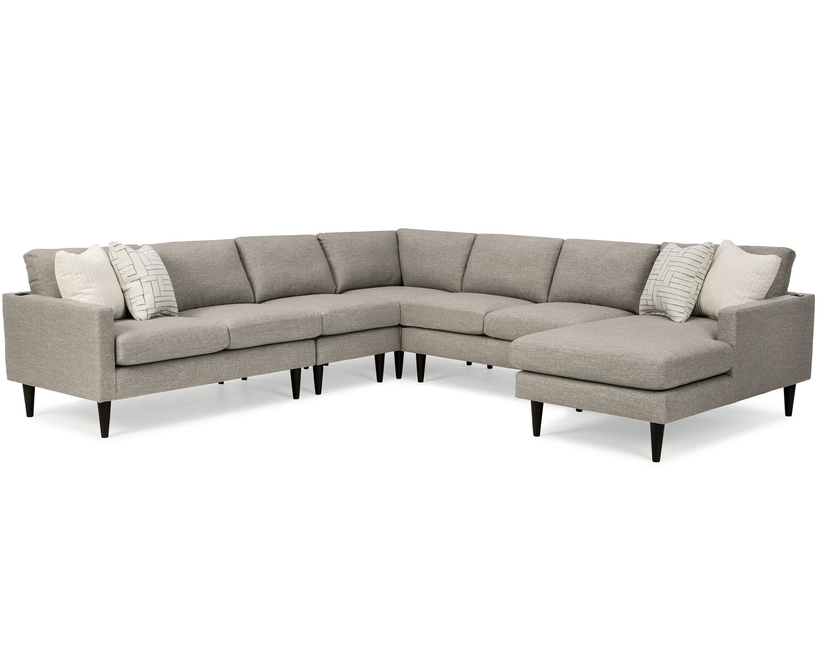 Trafton M10 Stationary Sectional (+139 fabrics)USB charging - Layout G: Four Piece Sectional 92" x 124" (Two USB chargers)