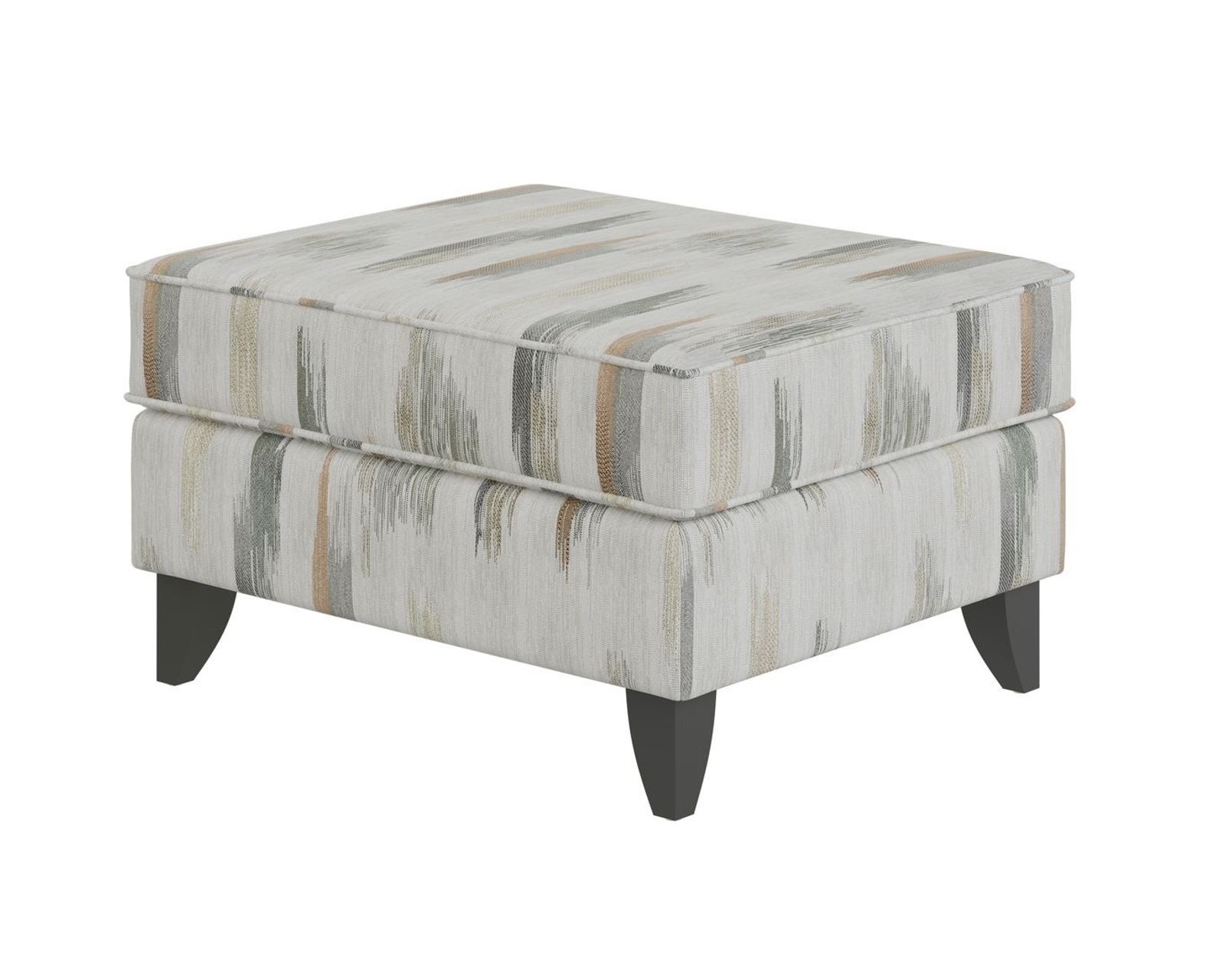 Charlotte Cremini Two Piece Sectional - 7000 (includes pillows) 124" x 97" - Floza Celadon 25" x 30" Ottoman