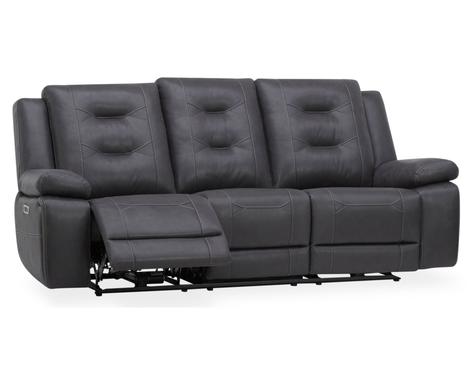 Caldwell 89" Power Reclining Sofa Charcoal (In stock - Fast Shipping) - Caldwell Power Reclining Sofa