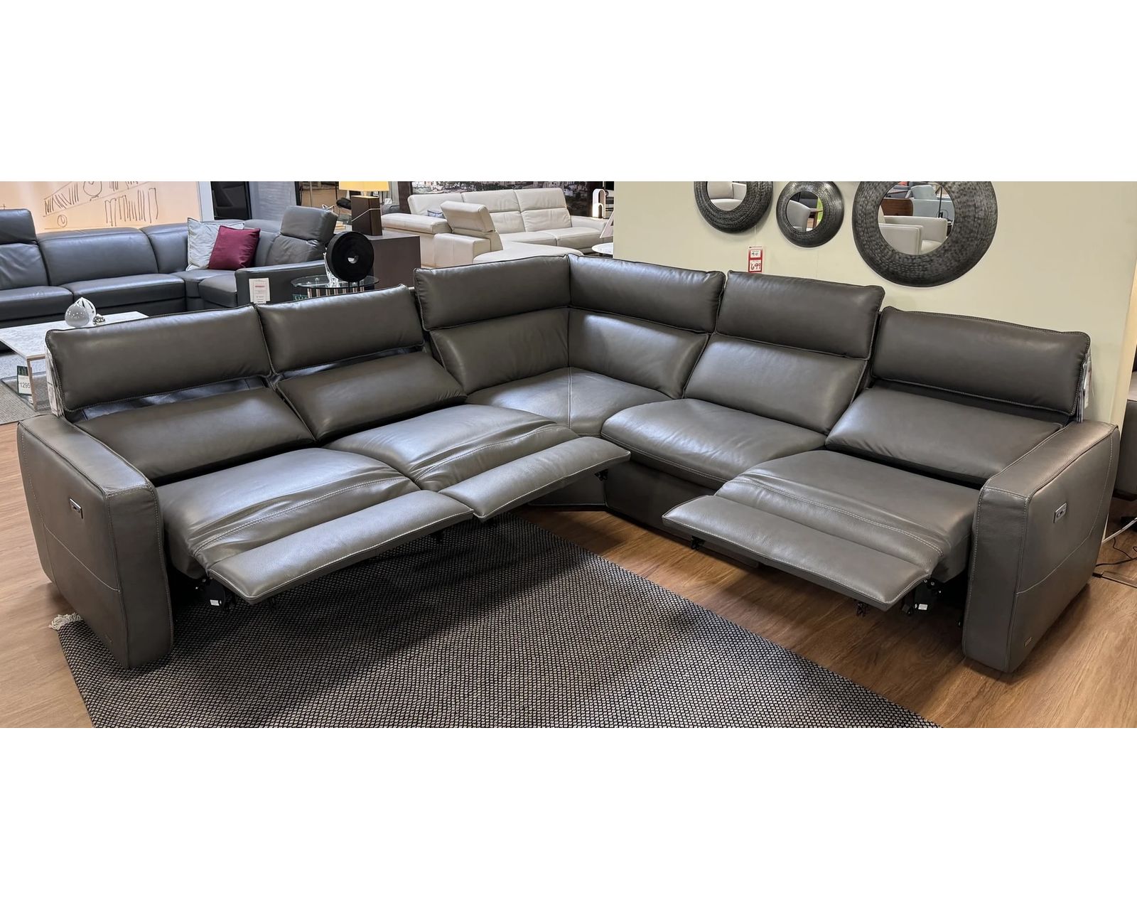 Timoti C252 Power Headrest Power Reclining Sectional (+50 leathers)