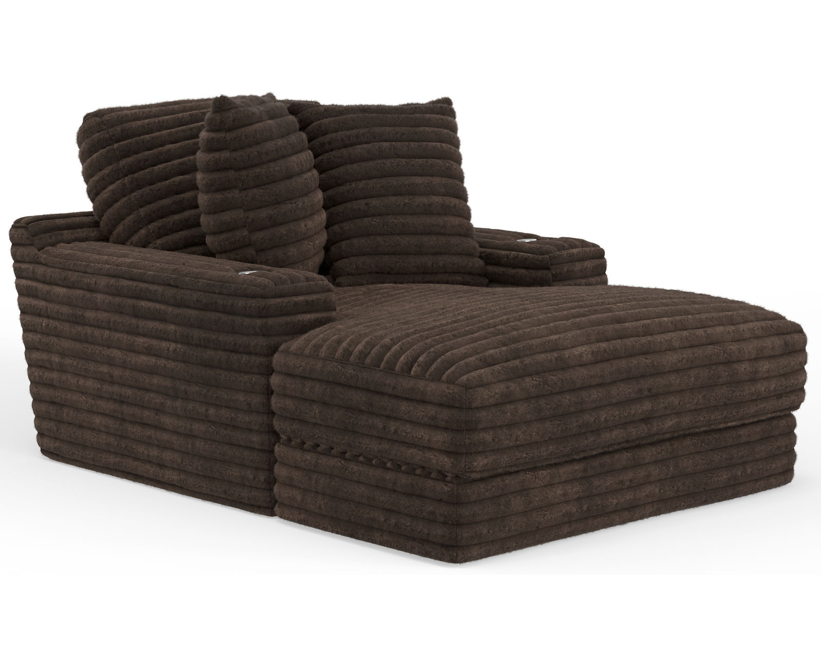 Comfrey 51" Extra Wide Chaise (includes pillows) 3 Colors - Comfrey 51" Extra Wide Chaise in Fabric Color Chocolate