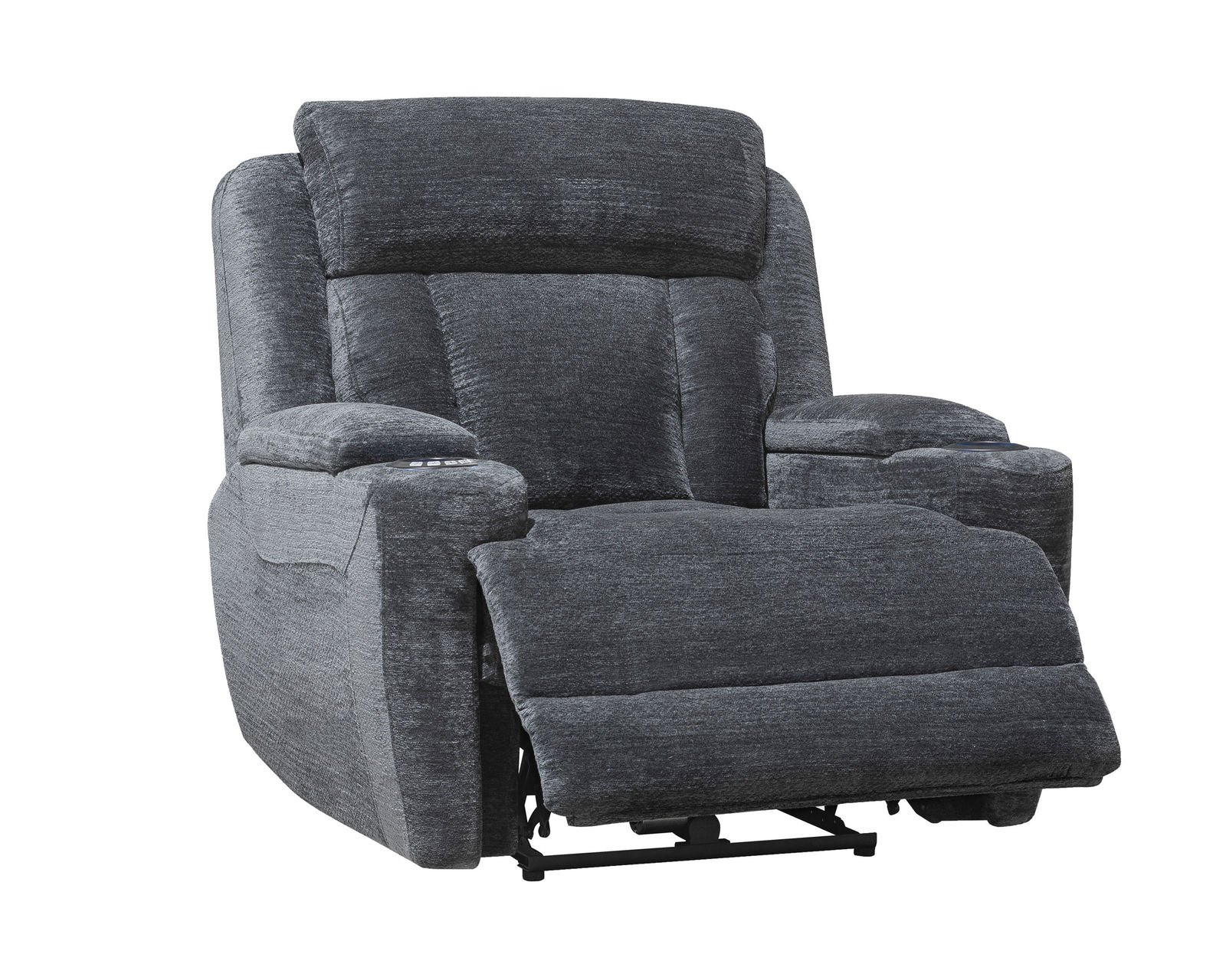 Dalton 89" Power Headrest Power Reclining Sofa with Reading Light and Drop Down Console Charcoal (In stock - Fast shipping) - Dalton Power Headrest Power Recliner