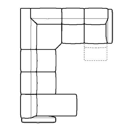 Layout H: Six Piece Sectional 69" x 140" x 113" (2 recliners)
