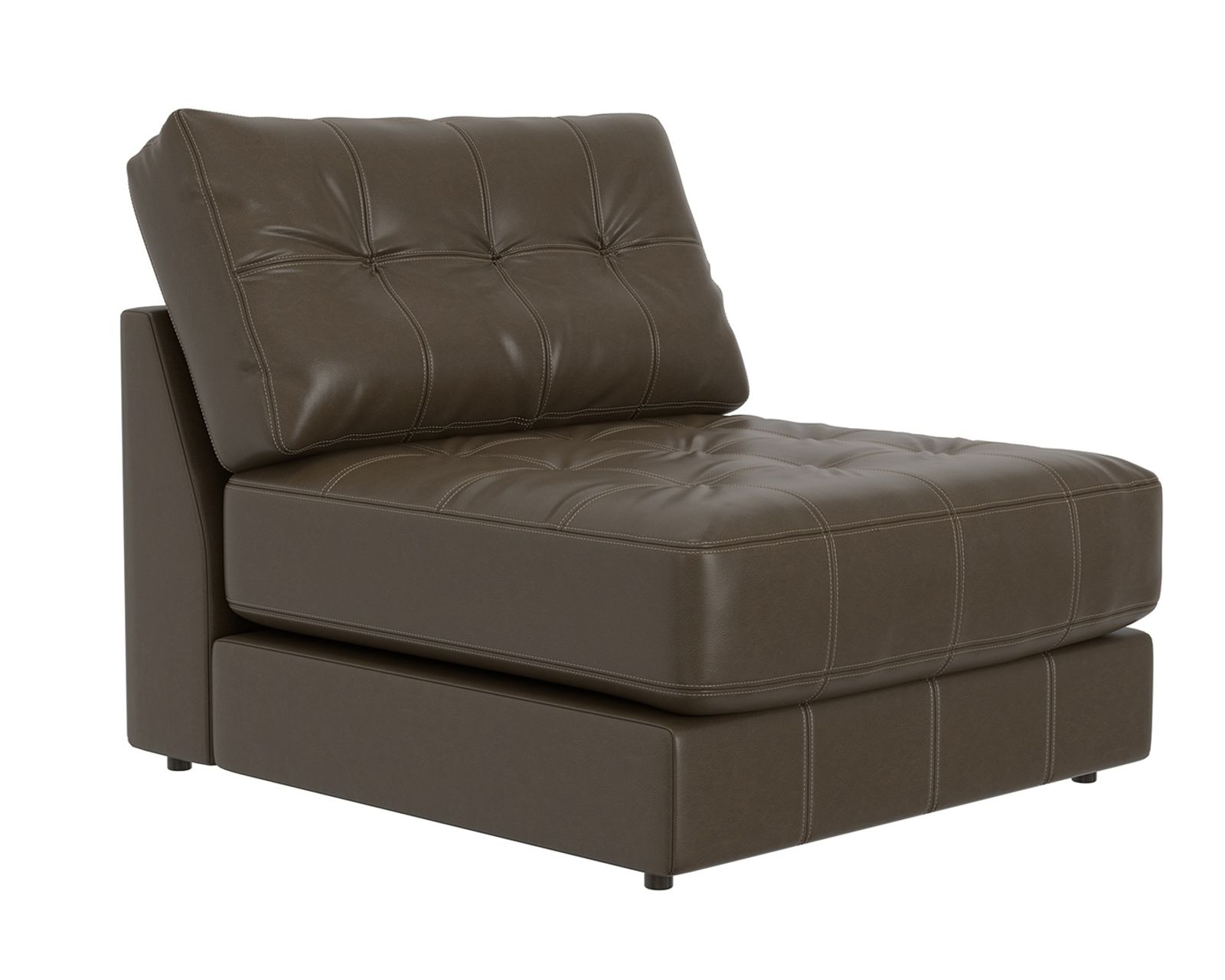 Siena Modular Top Grain Leather Sectional (includes pillows) - Siena Armless Chair