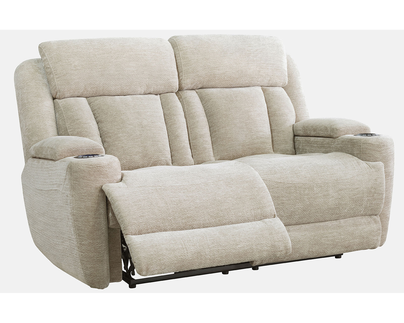 Dalton 89" Power Headrest Power Reclining Sofa with Reading Light and Drop Down Console Fawn (In stock - Fast shipping) - Dalton Power Headrest Power Reclining Loveseat