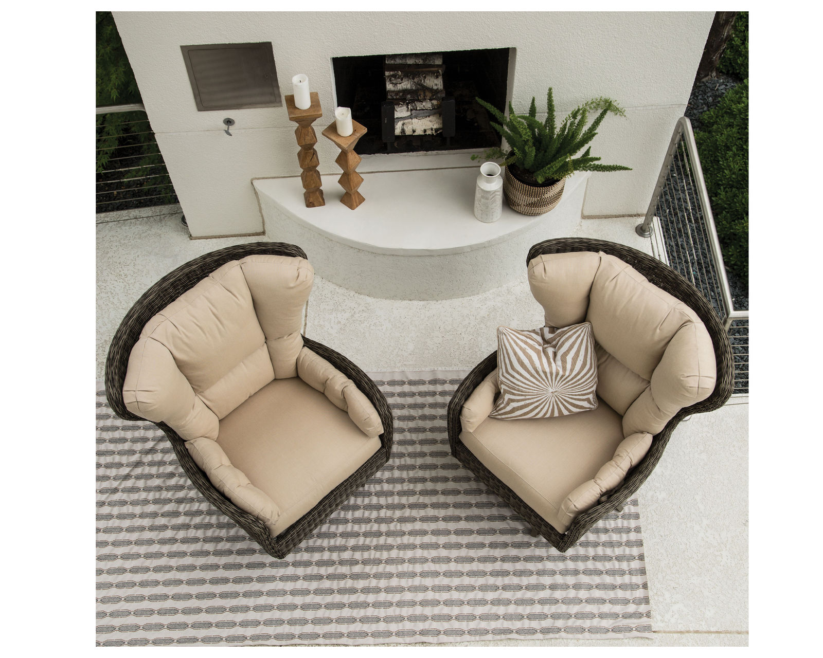Cocoon High Back Swivel Chair and Ottoman - Made to order fabrics - Cocoon High Back Swivel Lounge Chair