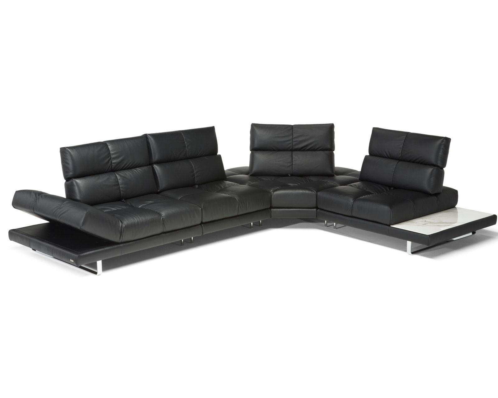 Roma X257 Sectional - adjustable seat depth (+50 leathers) - Layout H: Four Piece Sectional 153" x 117"