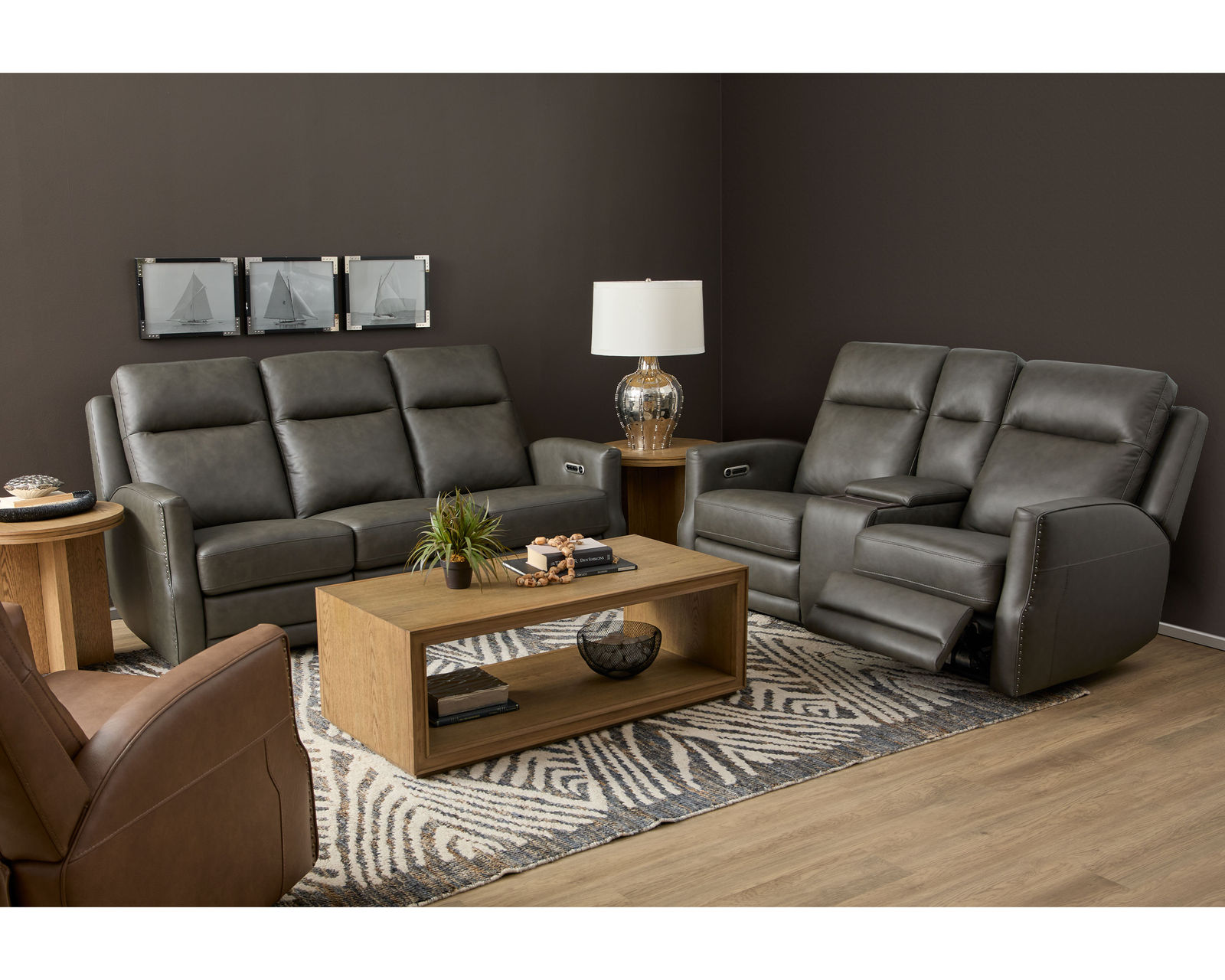 Maxwell Triple Power Zero Gravity Reclining Console Loveseat (2 colors)