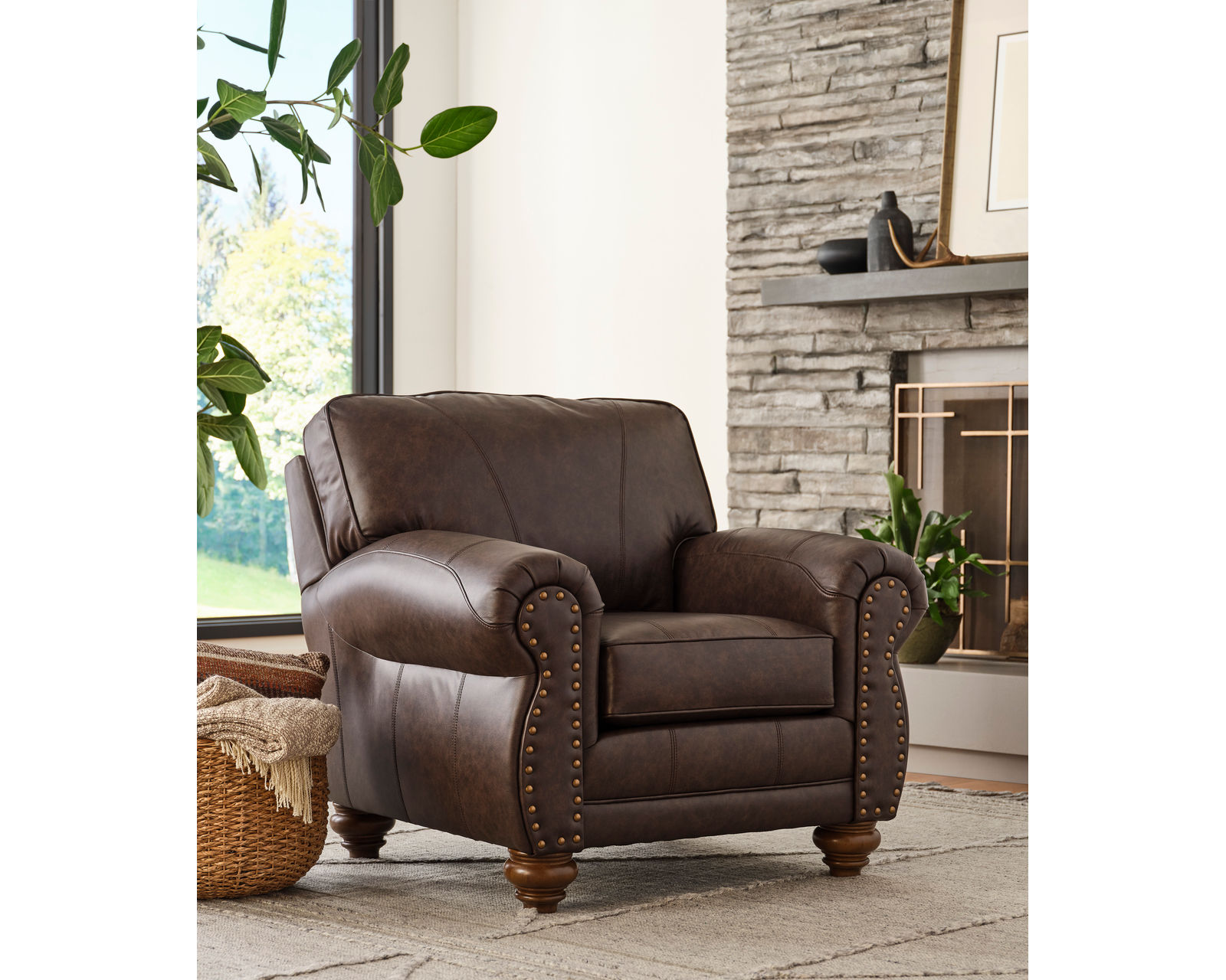 🎣 Noble 83" Leather Sofa - Noble Leather Chair