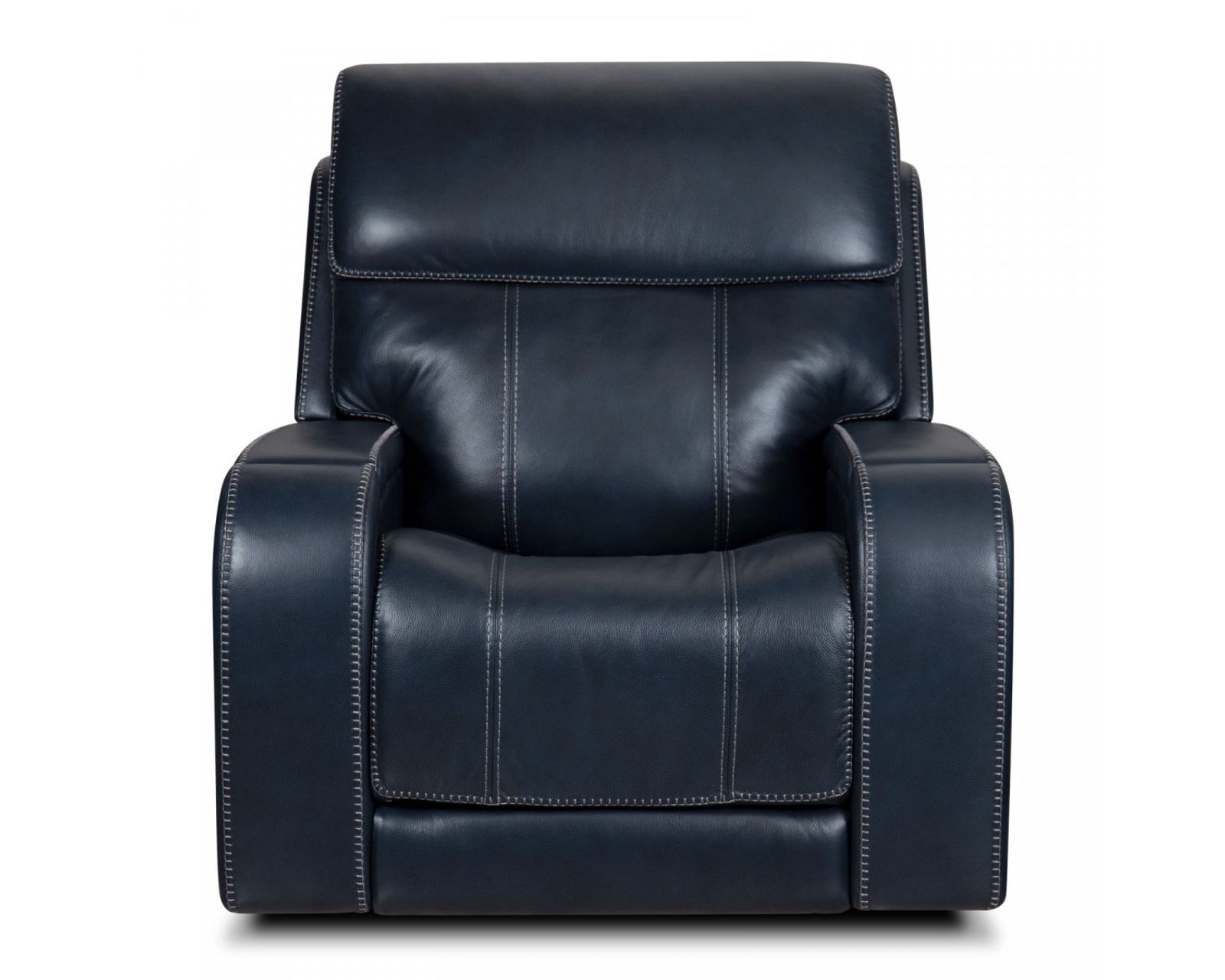 Glenwood 88" Leather Sofa w/Power Recline, Power Head Rests & Power Lumbar (Lay Flat) Ocean (In stock) - Glenwood Power Recliner w/Power Head Rest & Power Lumbar 