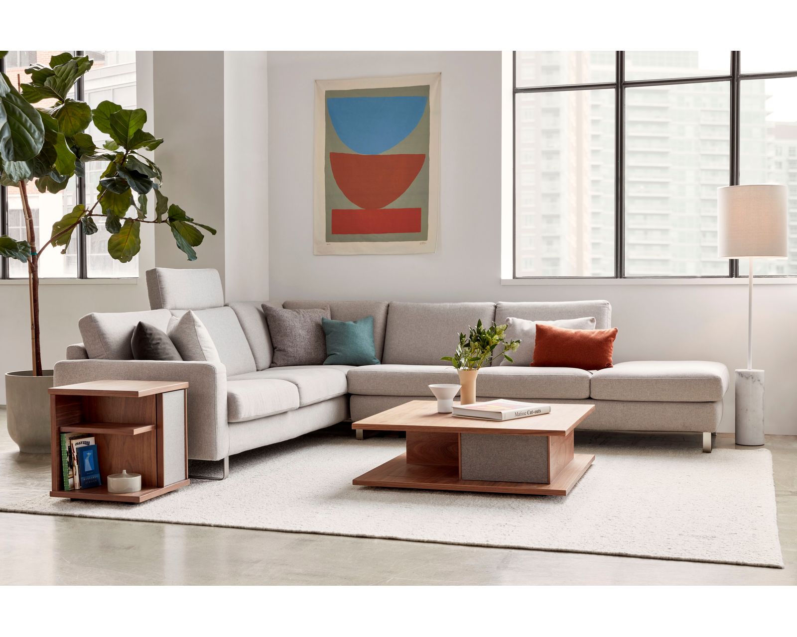 Oscar 77158 Sectional with Backless Chaise (+50 fabrics)