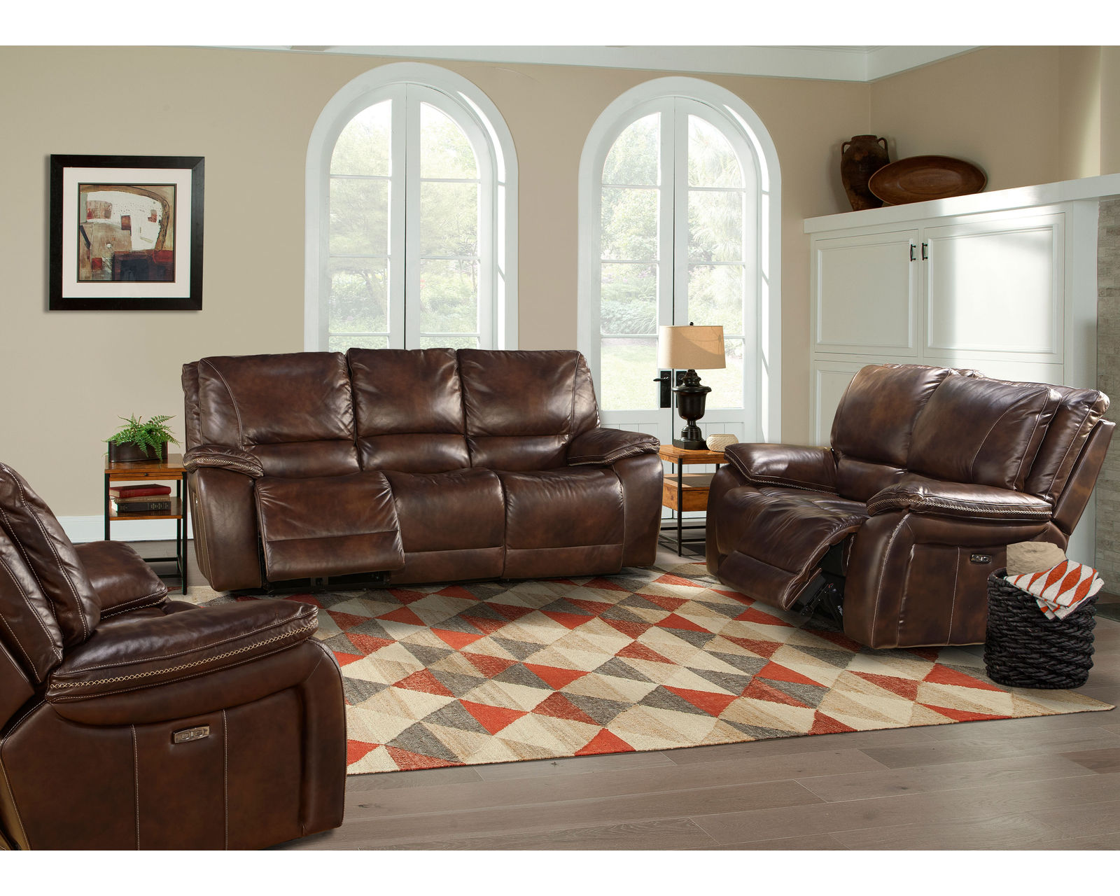 Vail 87" Power Headrest Power Reclining Leather Sofa (In stock - Fast shipping) - Vail Leather Power Headrest Power Reclining Sofa