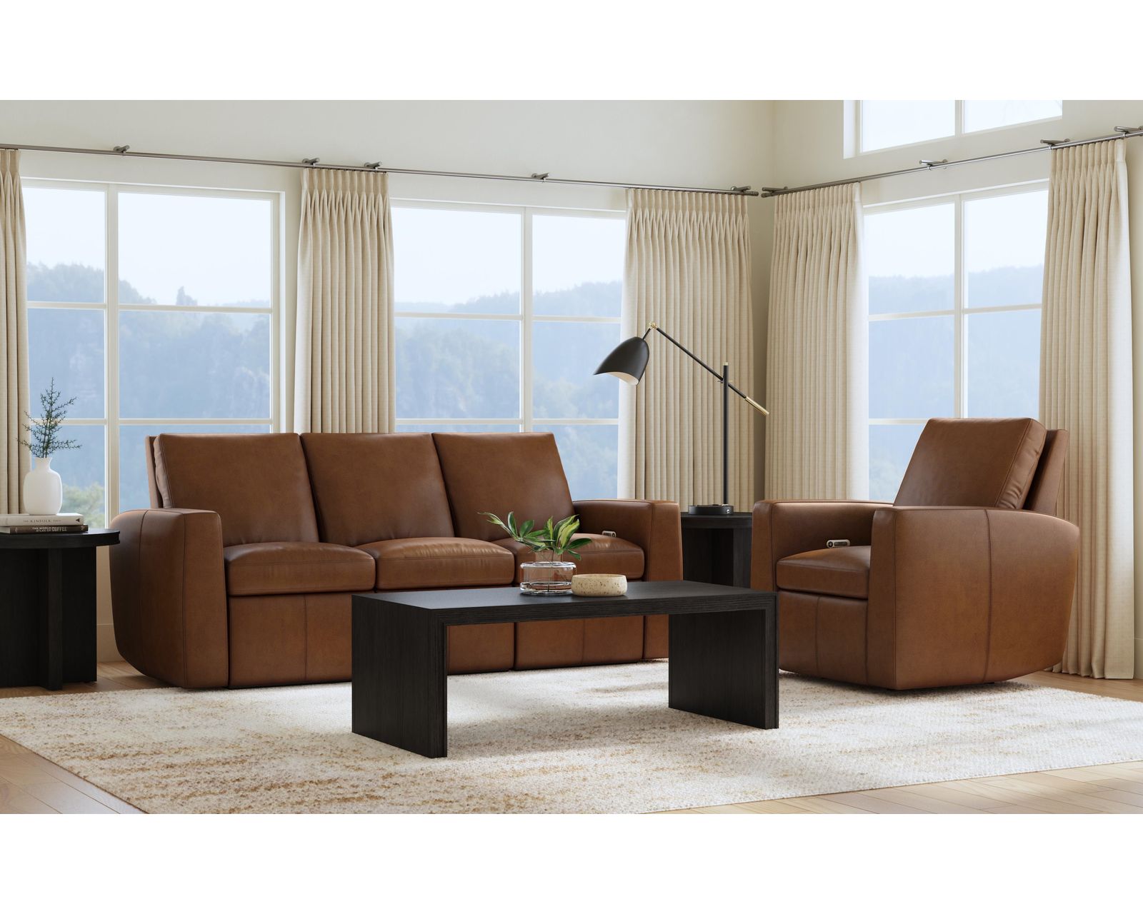 Aria 1865 Power Reclining Sofa, Zero-Gravity Wall Hugger, Top-Grain Leather - Sedona - Seat cushions contain CloudLux™ toppers, a hypoallergenic down alternative 