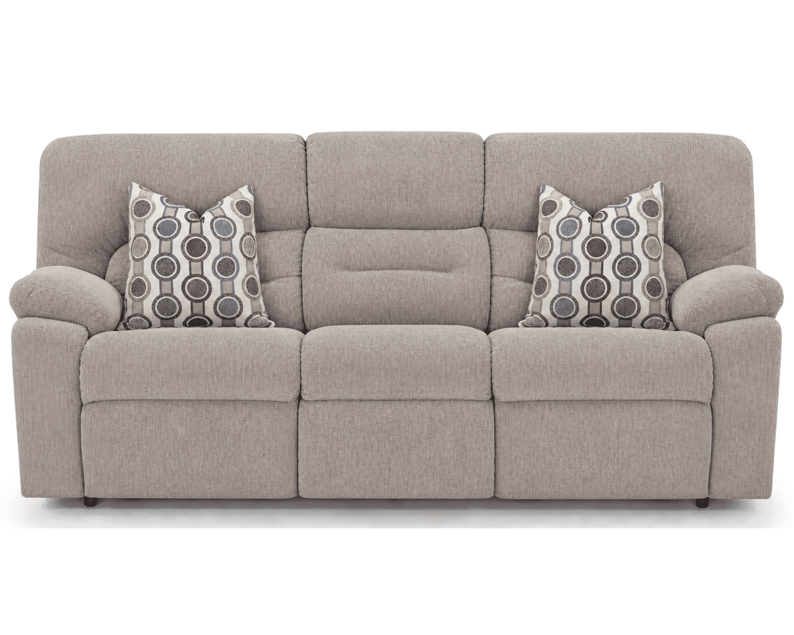 Tribute 90" Power Headrest Power Reclining Sofa Stone (center drop-down table - built-in reading lights, stainless-steel cupholders, USB charging and wireless charging - drop down table) - Includes Power Recline and Power Headrest