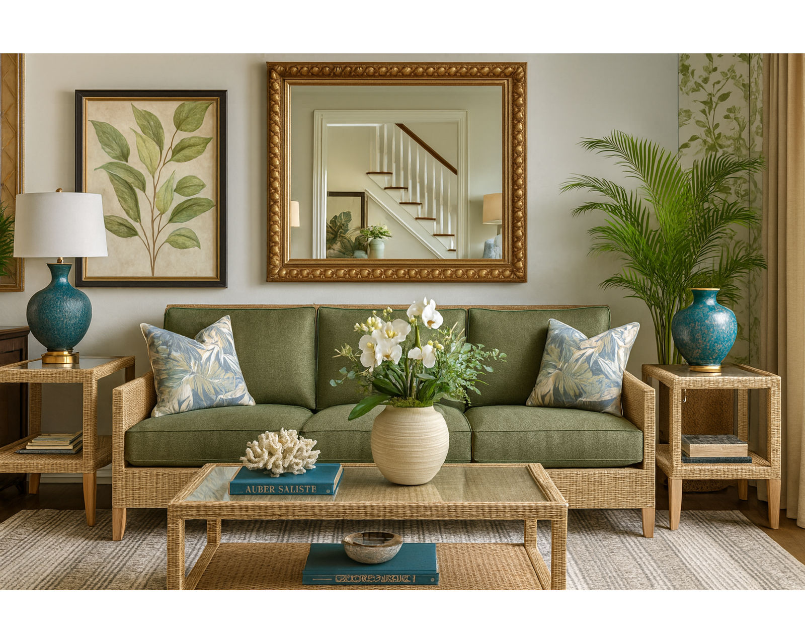 Long Beach 76" Rattan Sofa Brown (+28 finishes +69 fabrics) - Long Beach 76" Rattan Sofa