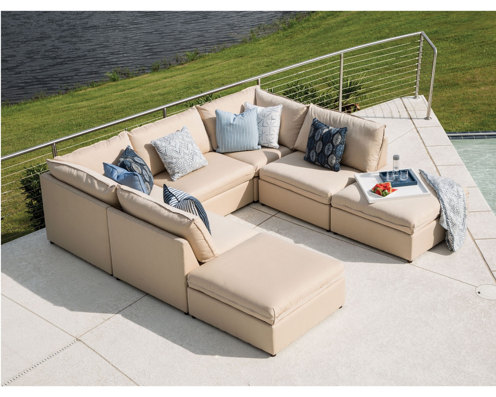 Colson Outdoor Sectional (Made to order fabrics) -  Sectional Layout E: Colson Outdoor Modular Sectional (Made to order fabrics)