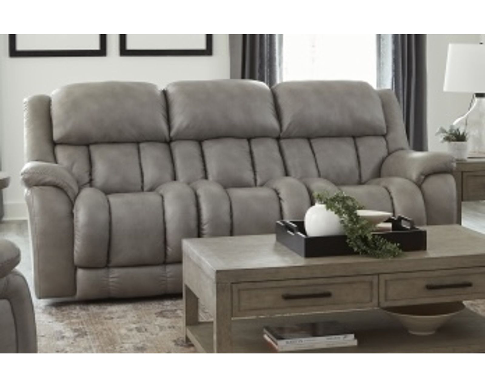 Global 91" Zero Gravity Triple Power Reclining Sofa Smoke (In stock) - Global 91" Zero Gravity Triple Power Reclining Sofa
