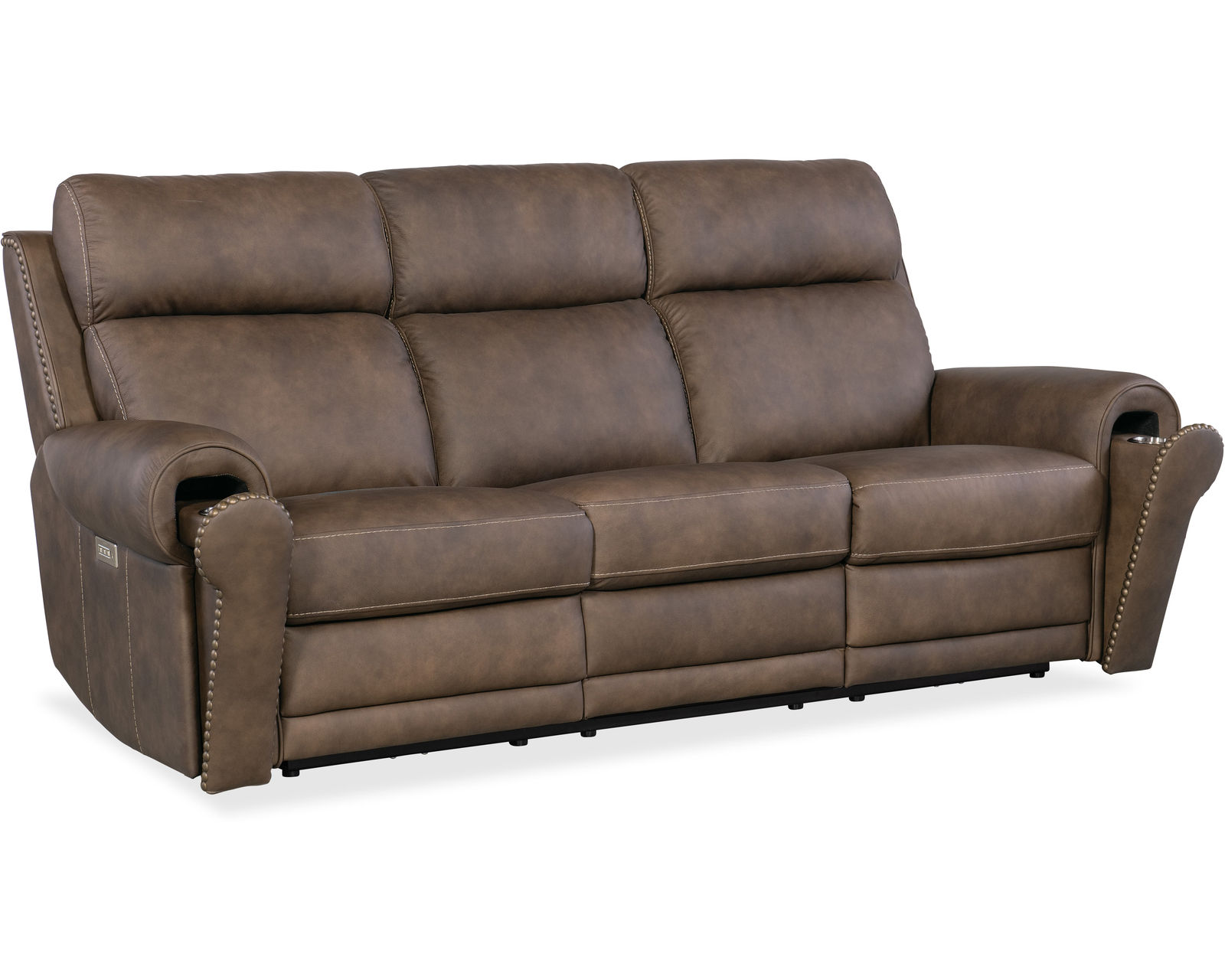Duncan Triple Power Reclining Sofa 90" Brown (In stock) - Duncan Power Sofa with Power Headrest & Lumbar
