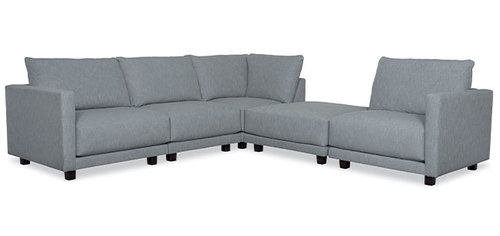 Layout F: Five Piece Sectional. 131.5" x 131.5"