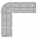Layout E: Seven Piece Reclining Sectional 146" x 146" (four recliners)
