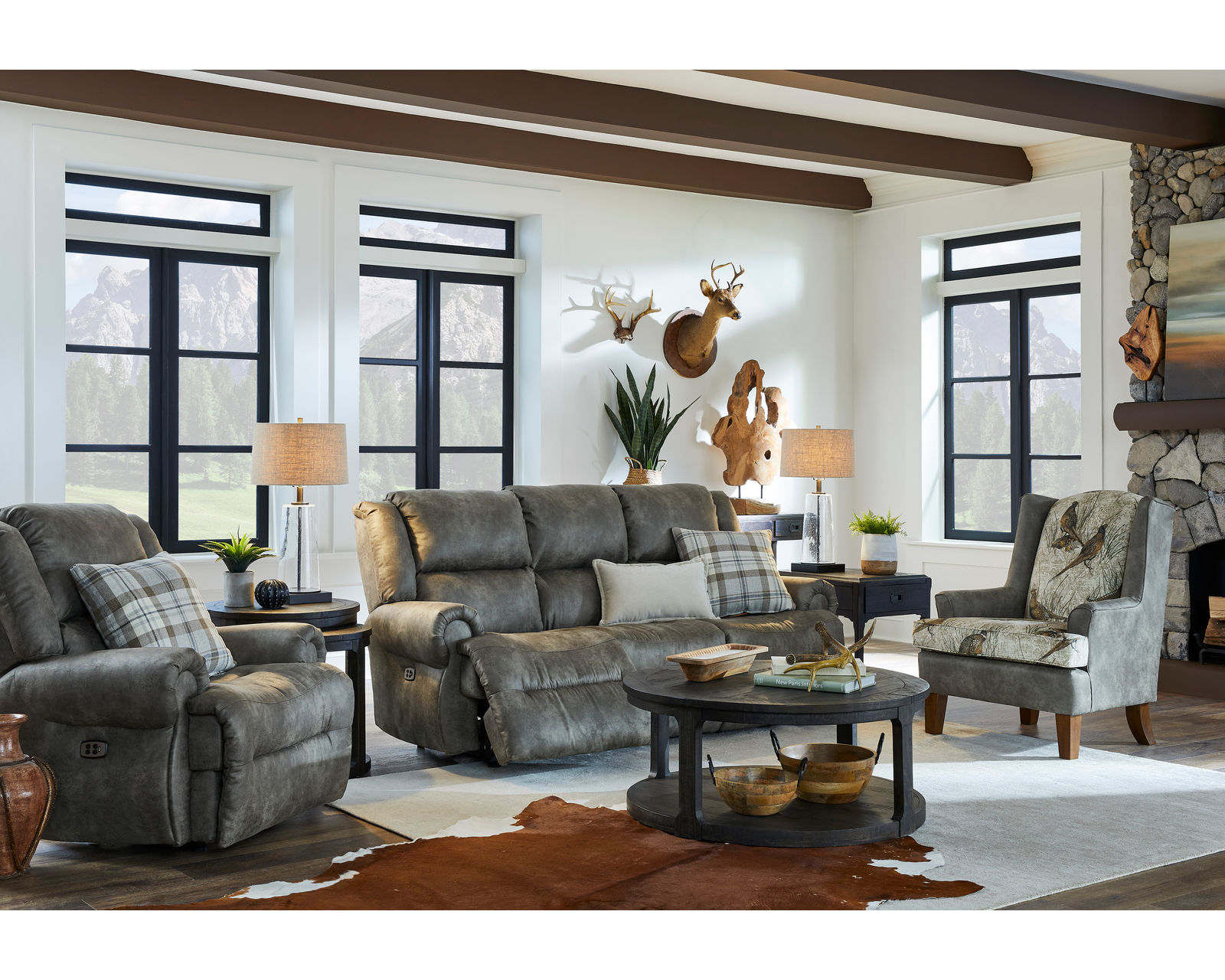 🎣 Genet 85" Reclining Sofa w/ Dropdown Table (+65 colors)