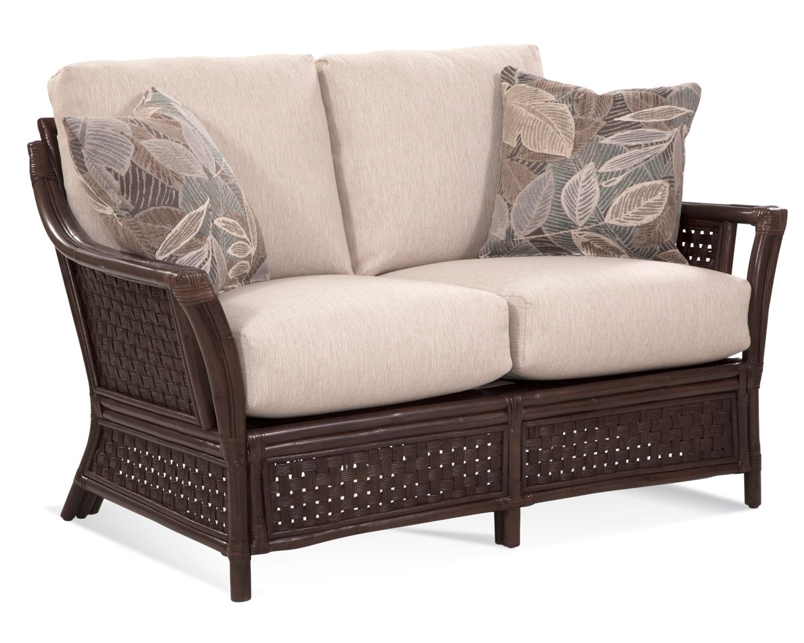 Boca 78" Rattan Sofa Blue (+28 finishes +69 fabrics) - Boca 55" Rattan Loveseat