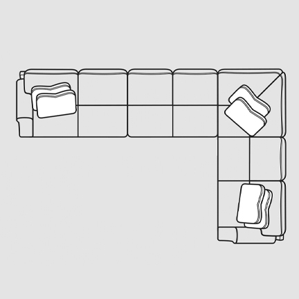 Layout F: Layout E: Four Piece Sectional. 140" x 89"