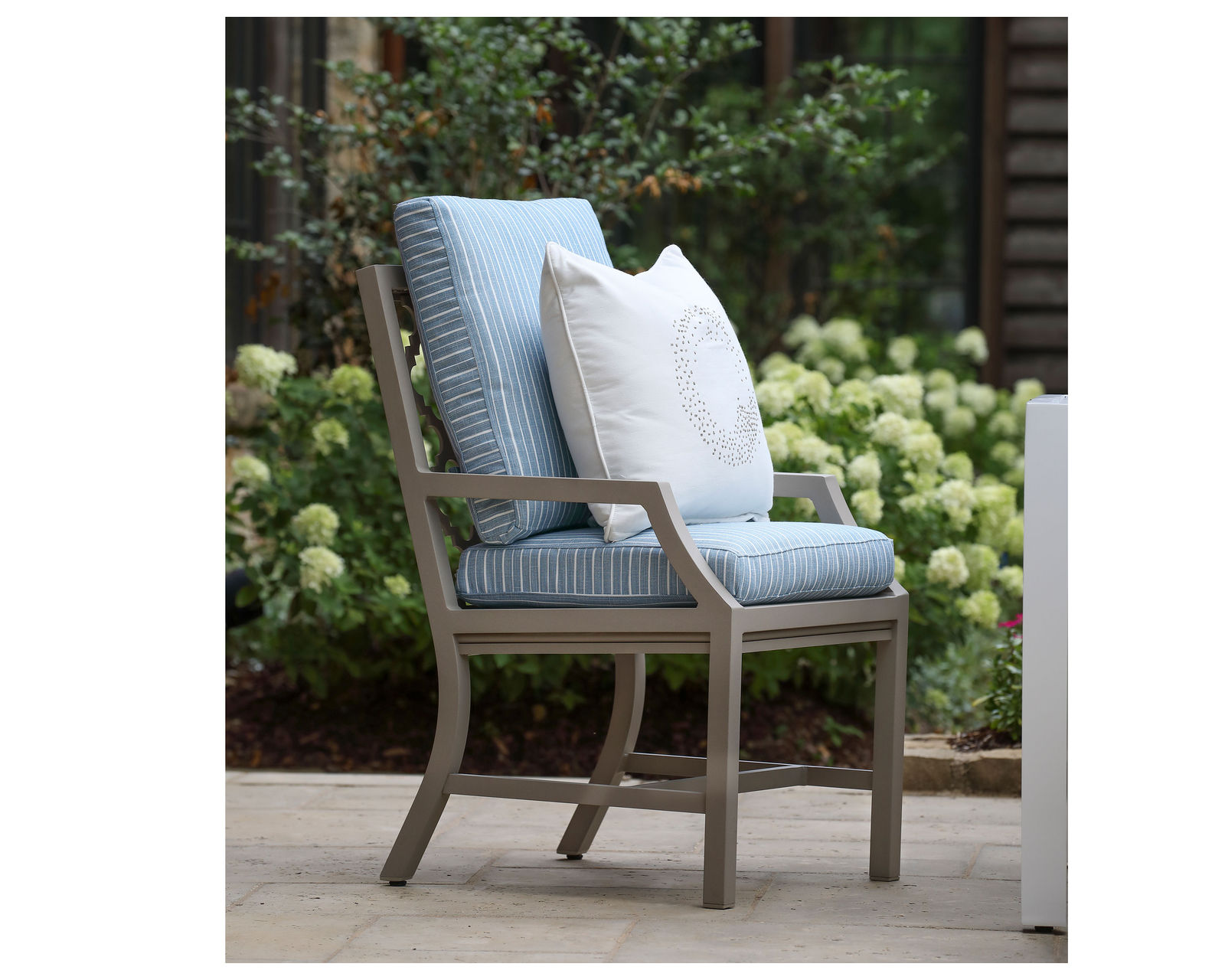 Willow Outdoor Dining Arm Chair (110 fabrics - 8 metal finishes) - Willow Outdoor Dining Arm Chair 