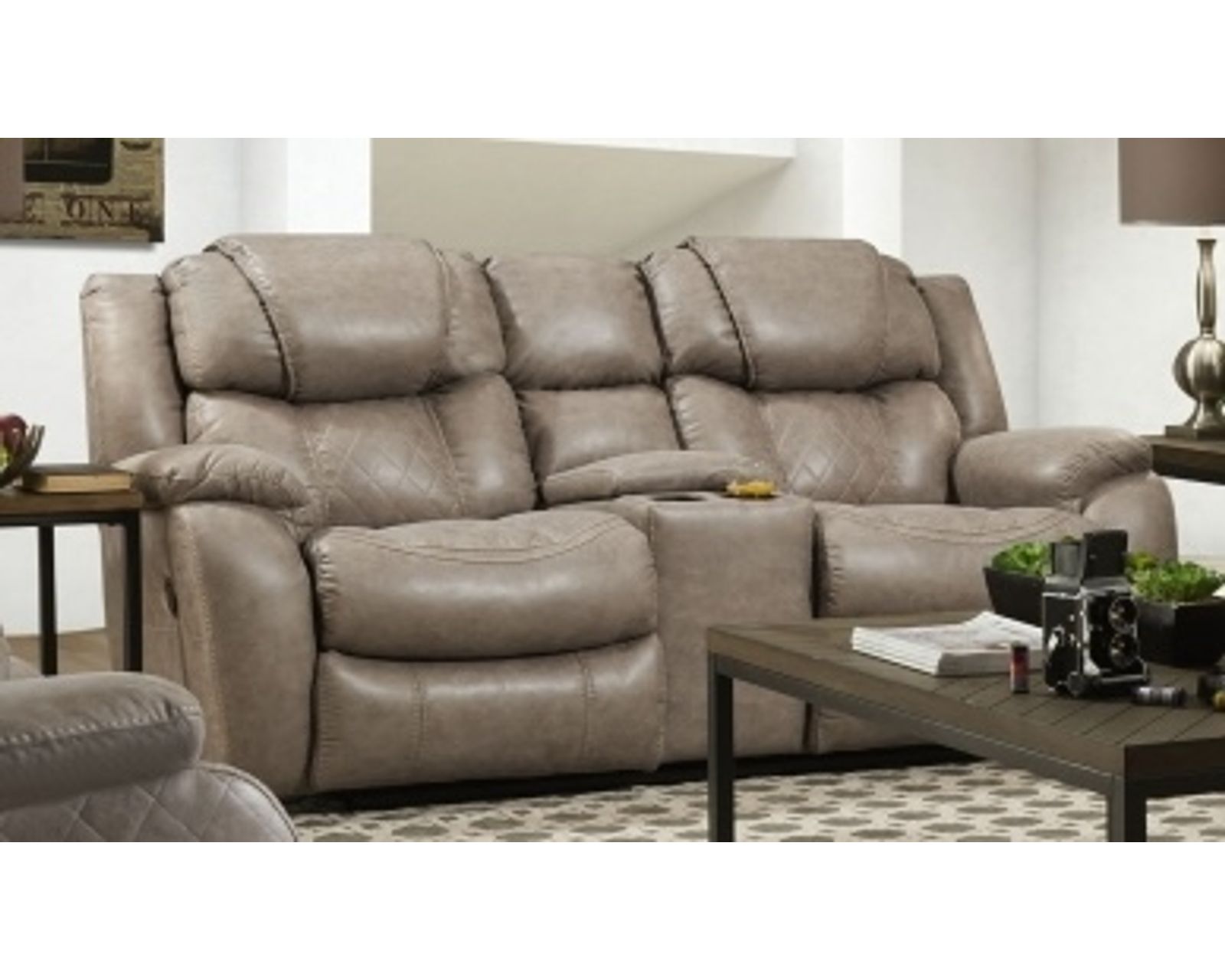 Rayna 88" Double Reclining Sofa Tan (In stock) - Rayna 78" Reclining Console Loveseat