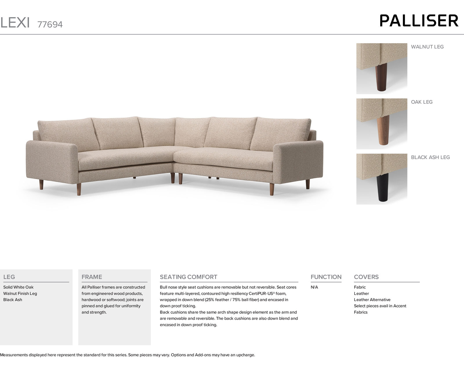 Lexi 77694 Sofa (70" or 80") +50 fabrics