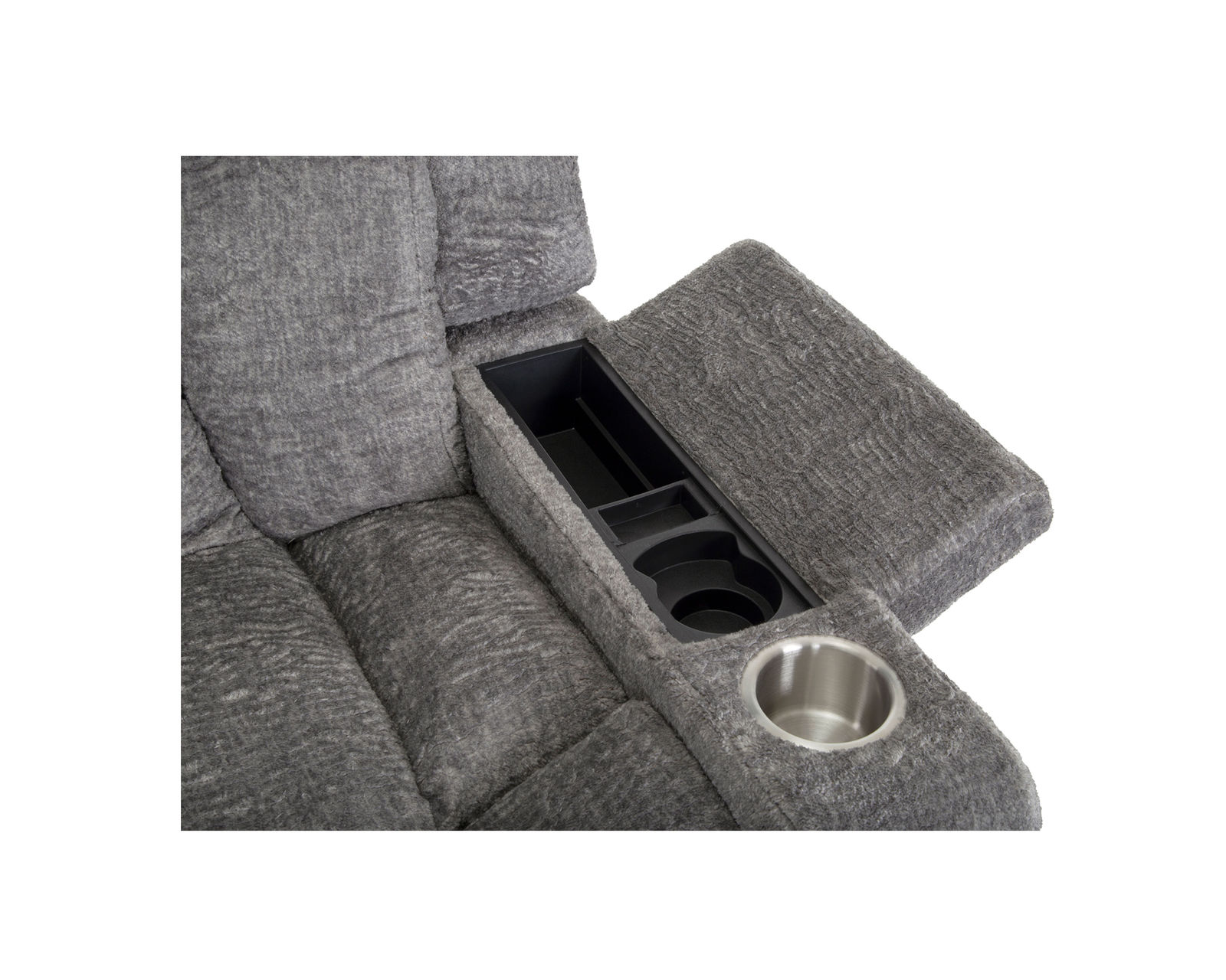 Denali 90" Power Reclining Sofa with Fold Down Table, Lights, USB, Wireless Charging, Dual Arm Storage, Massage, Cupholders & Drawer (+3 colors) - Dual Arm Storage with  wireless charging and storage