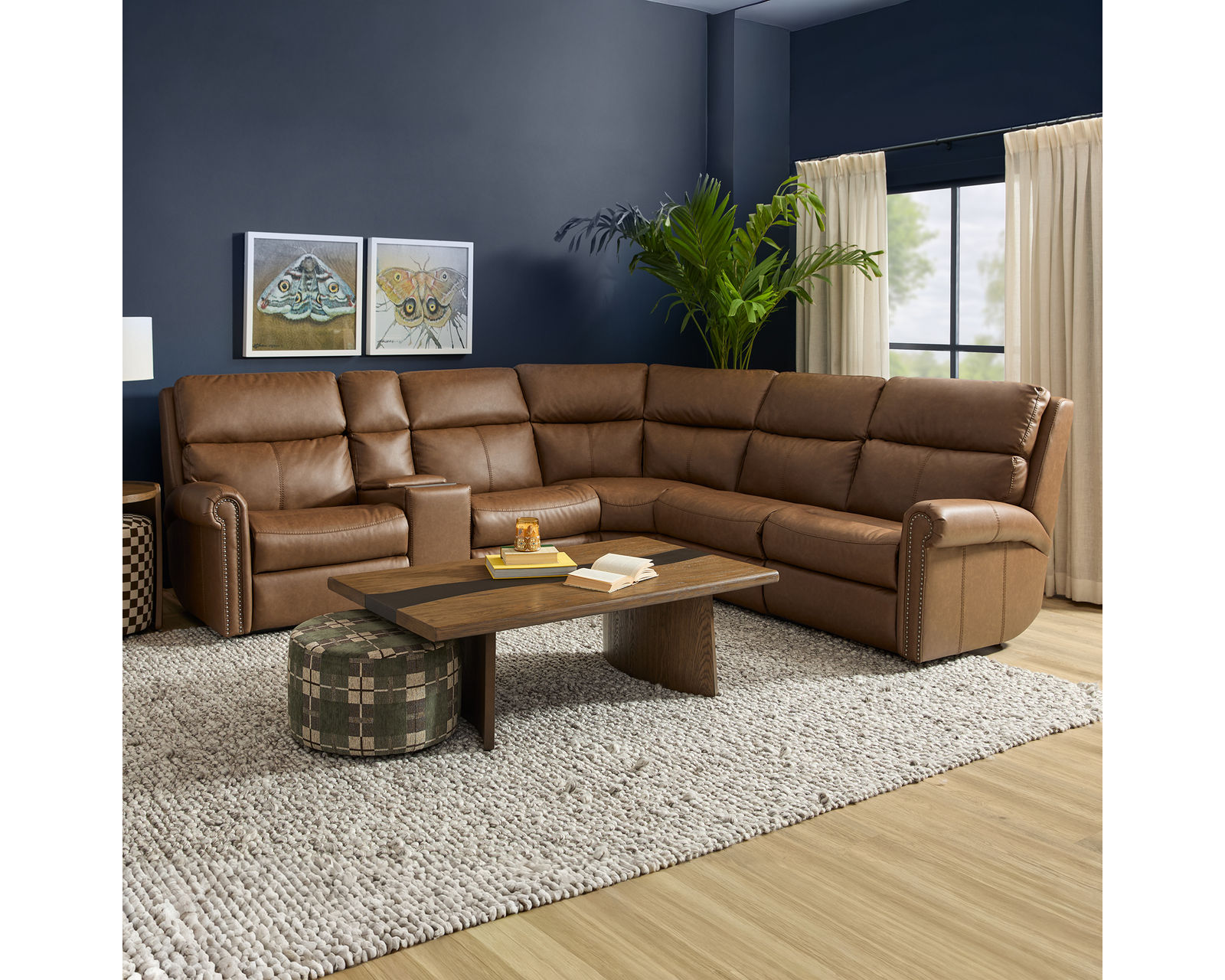 Bernard Triple Power Zero Gravity Leather Reclining Sectional (+20 leathers) - Features Power Recliner, Power Headrest and Power Lumbar with USB A & C