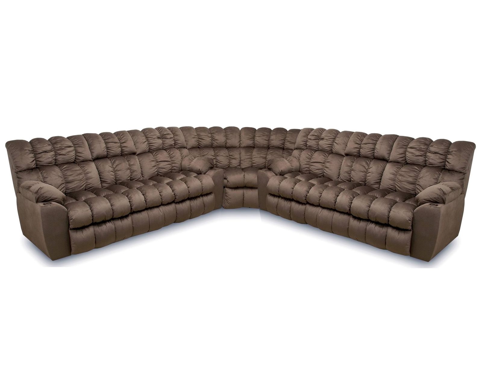 Brayden 440 Three-Piece Reclining Sectional with Dropdown Table - Lights and Much More - Layout C: Three Piece Sectional 125.5" x 125.5"