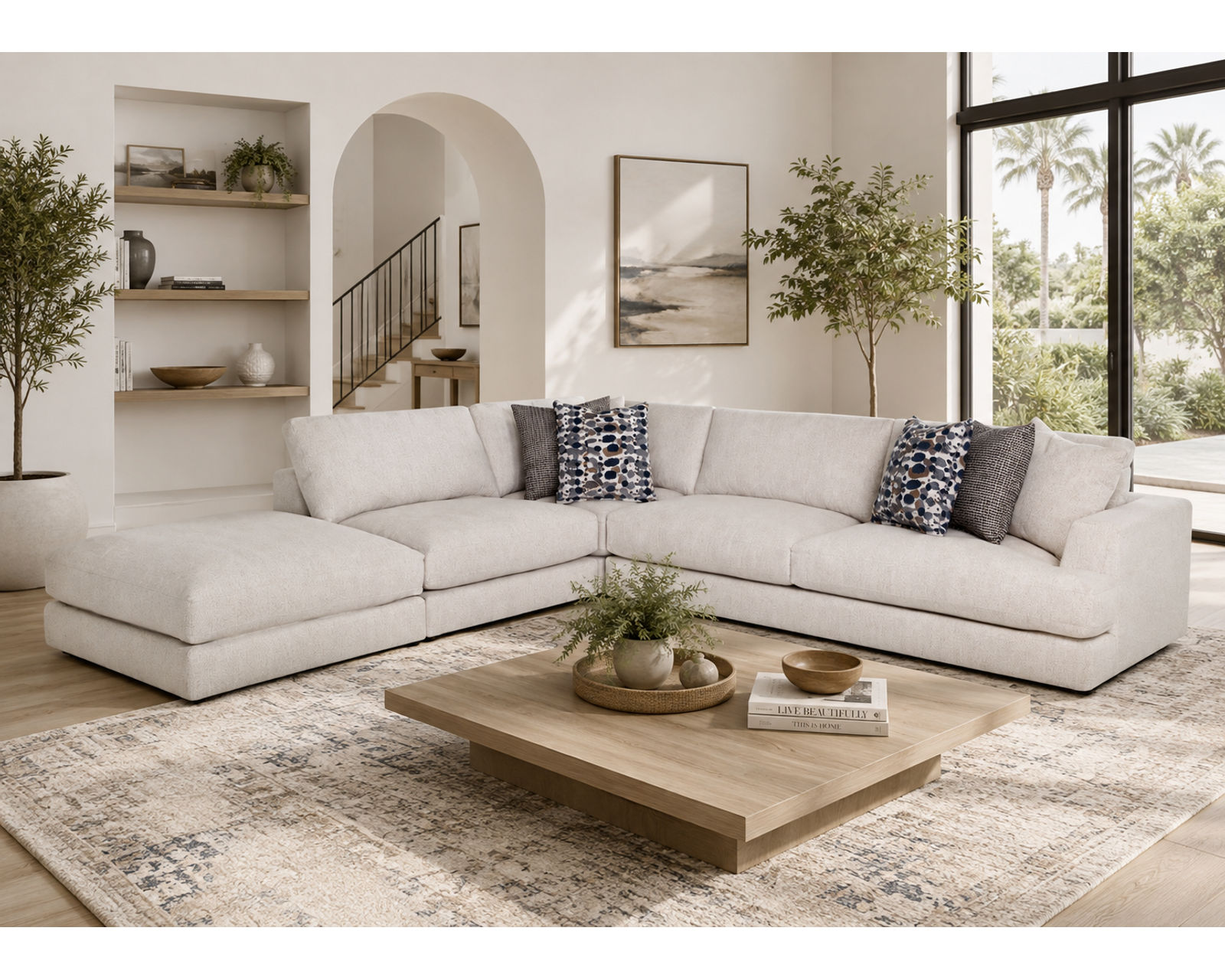 Iris 982 Modular Sectional (Modern Comfort. Designed to Change With You) - Shown in a Durable Long Wearing Polyester Fabric Twine