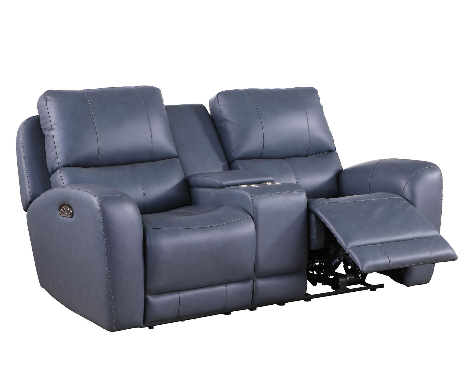 Bel Air Leather Power Headrest Power Reclining Sofa - Bel Air Leather Power Headrest Power Reclining Console Loveseat