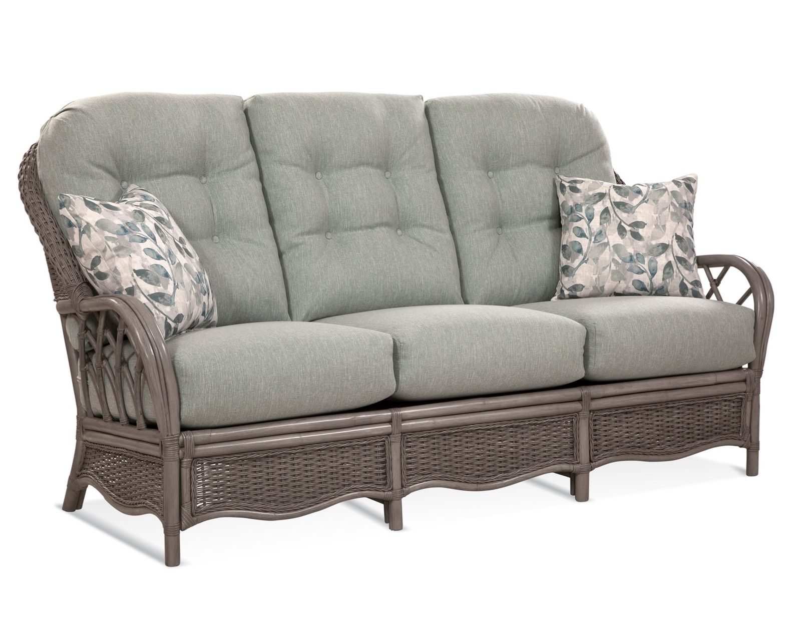 Everglade 76" Rattan Sofa Green (+28 finishes - 69 fabrics)