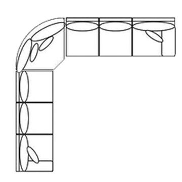 Layout F: Three Piece Sectional 124" x 124"