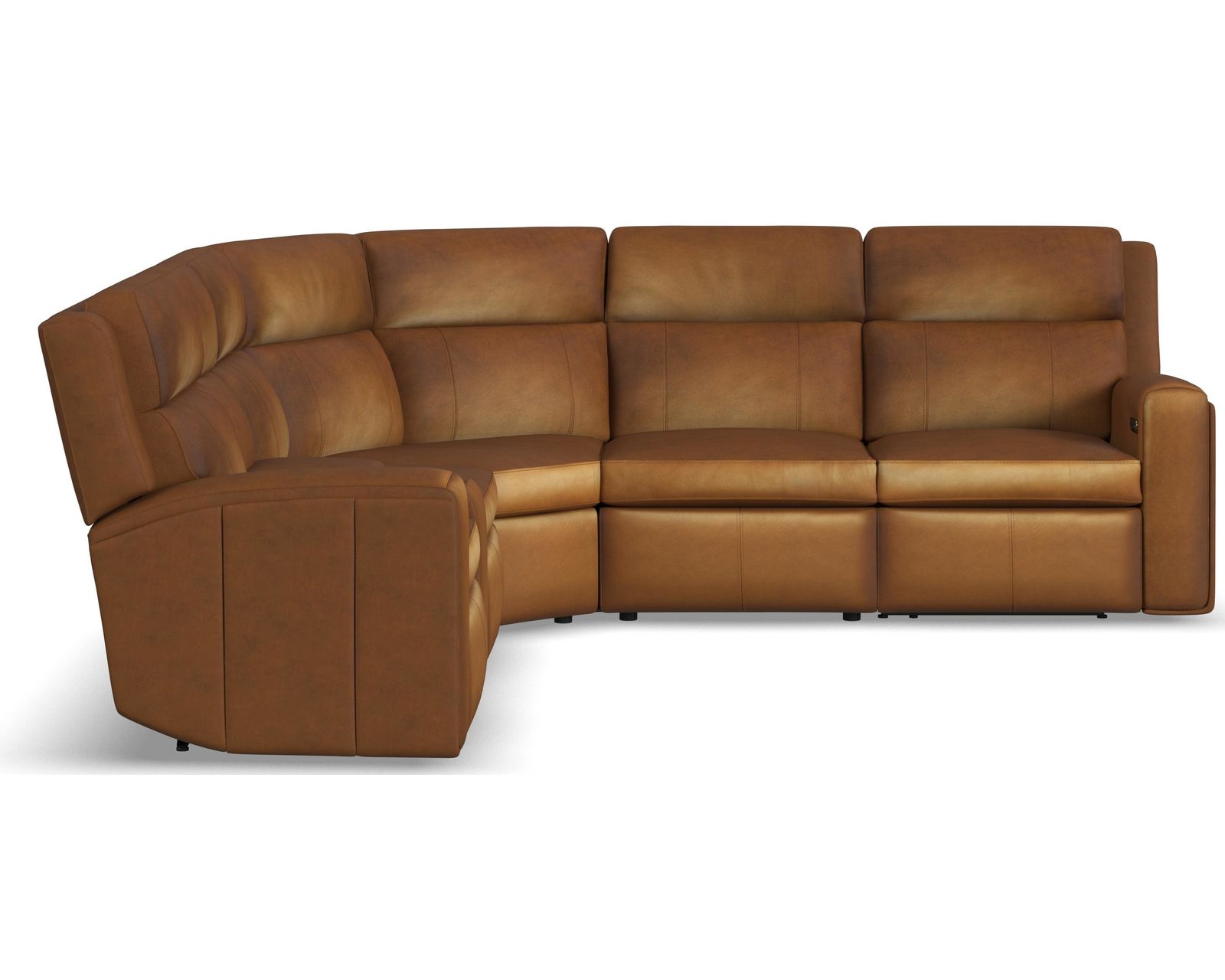 Wyatt 1596 Triple Power Reclining Sectional 705-72 (2 colors) in stock - Layout A: Six Piece Reclining Sectional 124" x 111" (2 recliners)