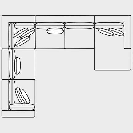 Layout M: Five Piece Sectional 118" x 154" x 64"