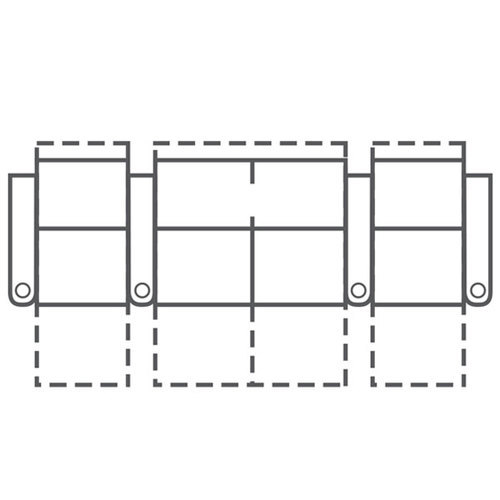 Layout H: Three Piece Home Theater Sectional Straight 122" Wide
