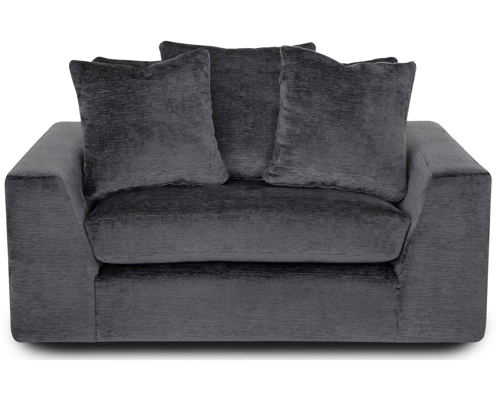 Haswell 99" Pillow Back Sofa (Sink-In Comfort. Modern Style. Made to Relax) - Shown in Durable Polyester Color Charcoal