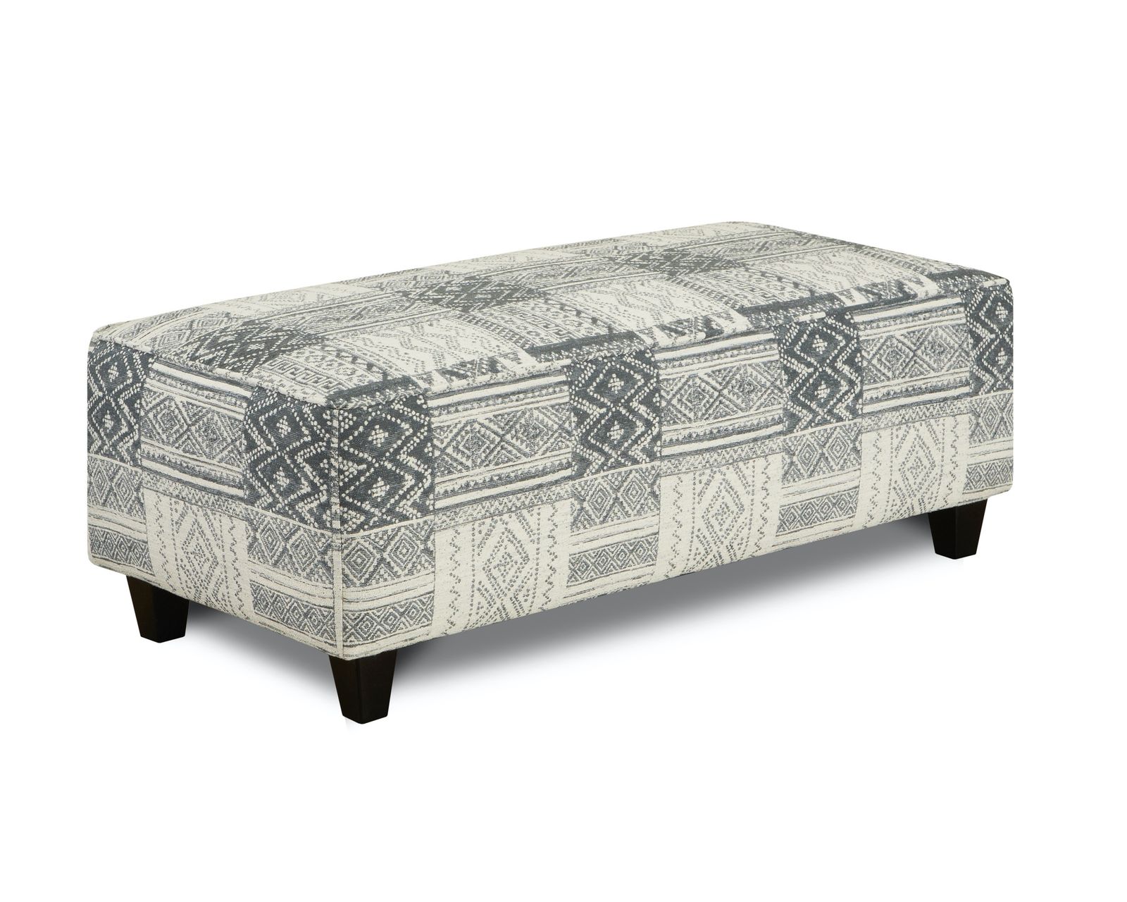  Handwoven Slate Three Piece Sectional (includes pillows) 122" x 122" - Toca Madera 24" x 49" Cocktail Ottoman
