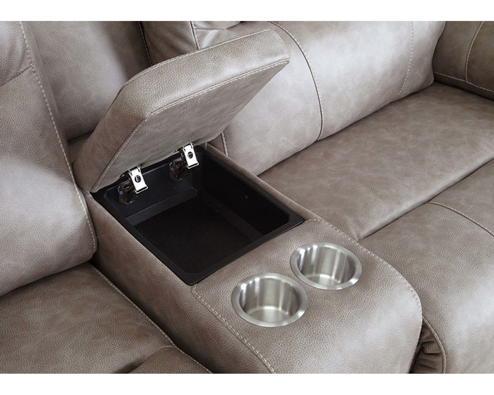 Davenport 659 Reclining Sectional Griege (3 colors) - Davenport Entertainment Console with Cupholders and USB