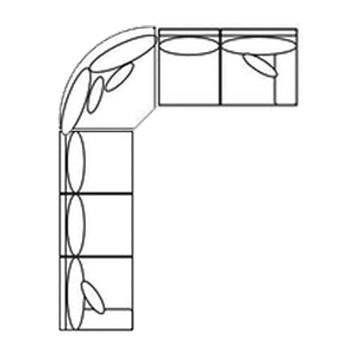 Layout E: Three Piece Sectional 124" x 102"