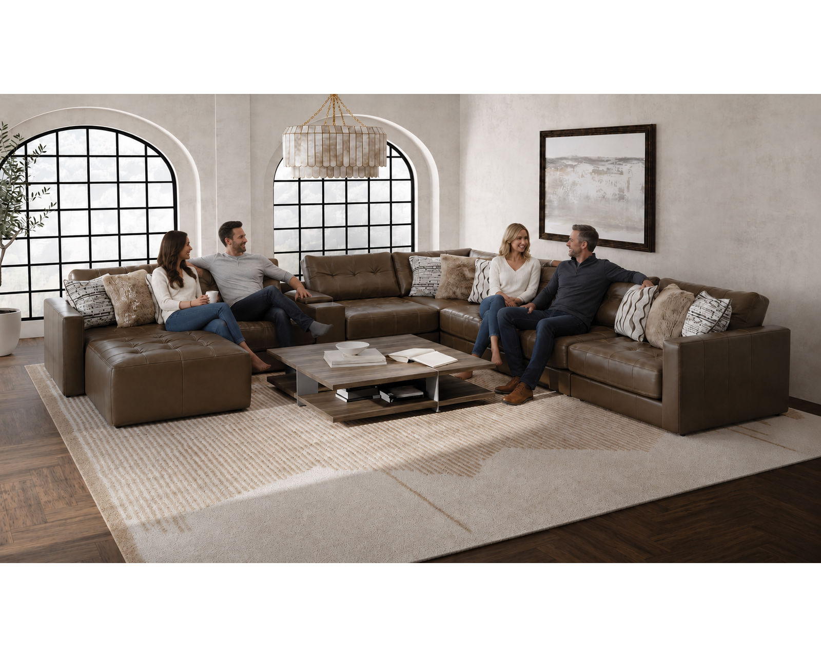 Siena Modular Top Grain Leather Sectional (includes pillows) - Sit Back. Relax. Love Your Home.