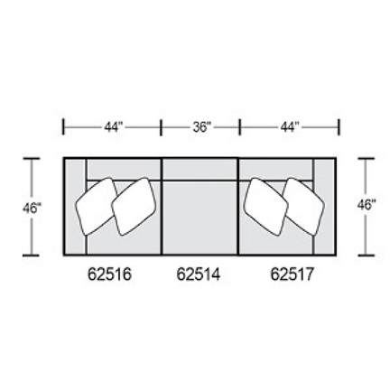 Layout A: Three Piece Sectional 124" wide (2 recliners)